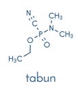 Tabun nerve agent molecule chemical weapon. Skeletal formula. Royalty Free Stock Photo