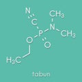 Tabun nerve agent molecule chemical weapon. Skeletal formula.