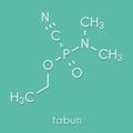 Tabun nerve agent molecule chemical weapon. Skeletal formula. Royalty Free Stock Photo