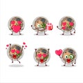 Tachigui soba cartoon character with love cute emoticon Royalty Free Stock Photo