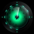 Tachometer green isolated on black