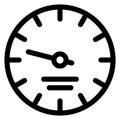 Tachometer icon. Linear dashboard panel gauge symbol