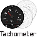 A tachometer is a measuring device designed to measure the speed of various rotating parts, such as rotors, shafts.