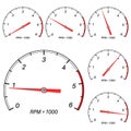 Tachometer scale set Royalty Free Stock Photo