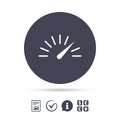 Tachometer sign icon. Revolution-counter symbol.