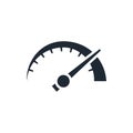 Tachometer sign, speedometer symbol, rpm icon