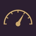 The tachometer, speedometer and indicator icon. Performance measurement symbol. Flat Royalty Free Stock Photo