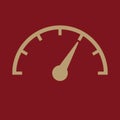 The tachometer, speedometer and indicator icon. Performance measurement symbol. Flat Royalty Free Stock Photo