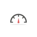 The tachometer, speedometer and indicator icon. Performance measurement symbol. Flat Vector illustration. Royalty Free Stock Photo