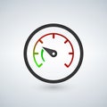 The tachometer, speedometer and indicator icon. Performance measurement symbol. Flat Vector illustration Royalty Free Stock Photo