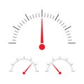 Tachometer, speedometer and indicator icon.