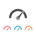 Tachometer, speedometer, indicator and performance icon set. Fast speed sign logo. Royalty Free Stock Photo