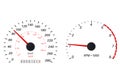 Tachometer and speedometer scale