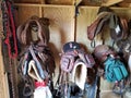 Tack room horses saddles building