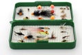 Tackle box for fly fishing Royalty Free Stock Photo