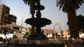 Tacna Peru Main square, ornamental pool and monument to the heroes