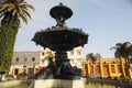 tacna peru , metal water fountain in the city, this ornamental fountain.