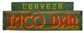 Taco Bar Cerveza Sign Wood Grunge Mexican Food Royalty Free Stock Photo