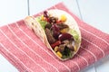 Taco with beef and vegetables