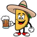 Taco with Beer Royalty Free Stock Photo