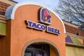 Taco Bell Exterior Facade Brand and Logo Signage With Bare Trees