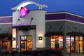 Exterior of a Taco Bell restaurant in the USA. Royalty Free Stock Photo