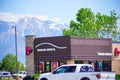 Taco Bell restaurant and Mountain at salt lake city, UT, in spring Royalty Free Stock Photo