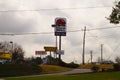 Taco Bell street sign on a cloudy day Royalty Free Stock Photo