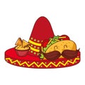 taco cartoon nachos cheese mexican food traditional