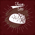 Taco day mexican food cartoon Royalty Free Stock Photo