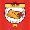 Taco day mexican food cartoon Royalty Free Stock Photo