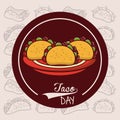 Taco day mexican food cartoon Royalty Free Stock Photo