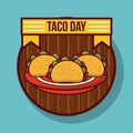 Taco day mexican food cartoon Royalty Free Stock Photo