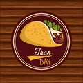 Taco day mexican food cartoon Royalty Free Stock Photo