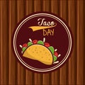 Taco day mexican food cartoon Royalty Free Stock Photo