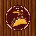 Taco day mexican food cartoon Royalty Free Stock Photo