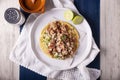 Taco de Carnitas Flat Lay Royalty Free Stock Photo