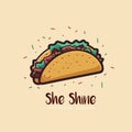 Taco design template. Vector illustration of a mexican food Royalty Free Stock Photo