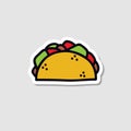 Taco doodle icon, vector illustration