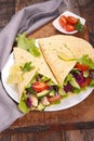 Taco,fajita with vegetables Royalty Free Stock Photo