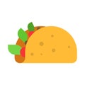 Taco flat clipart vector illustration