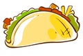 Taco flat drawing, illustration, vector