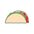 Taco flat style icon vector design