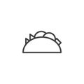 Taco food line icon