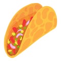 Taco icon, cartoon style