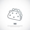 Taco icon isolated on white background. Royalty Free Stock Photo