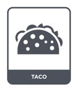 taco icon in trendy design style. taco icon isolated on white background. taco vector icon simple and modern flat symbol for web Royalty Free Stock Photo