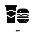 Taco icon vector isolated on white background, logo concept of T Royalty Free Stock Photo