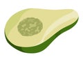 Taco ingredient avocado. Traditional mexican fast-food. Mexico food design element for menu, advertising. Vector cartoon