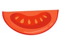 Taco ingredient chopped tomato. Traditional mexican fast-food. Mexico food design element for menu, advertising. Vector